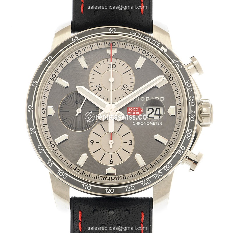 Chopard Mille Miglia GT XL - Auto - Steel Case - Gray Dial - Black Cowhide - Buckle Clasp